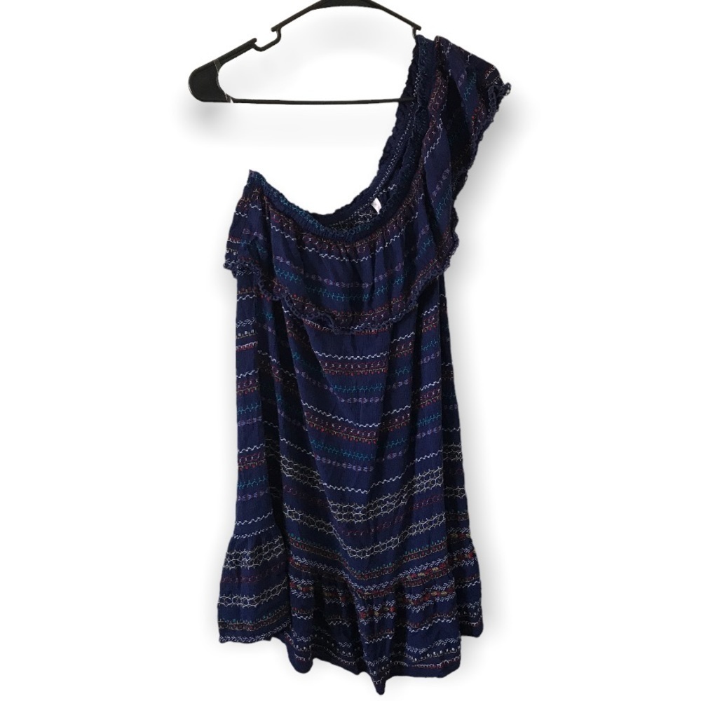 3/$15 xhiliration asymmetrical Aztec print midi dress